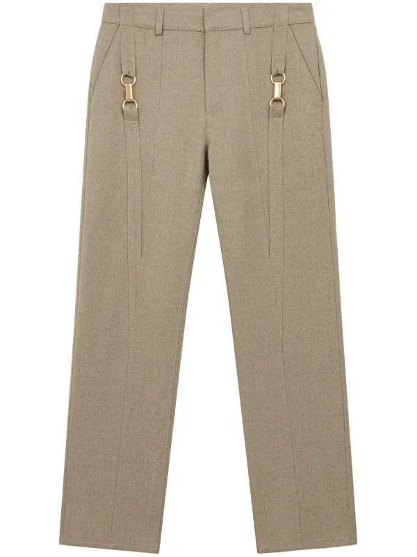 Stella McCartney hardware-detail Flannel Wool Trousers