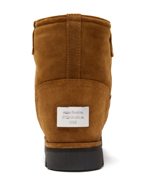 Acne Studios shearling-lined Leather Boots | Brown | FARFETCH RO
