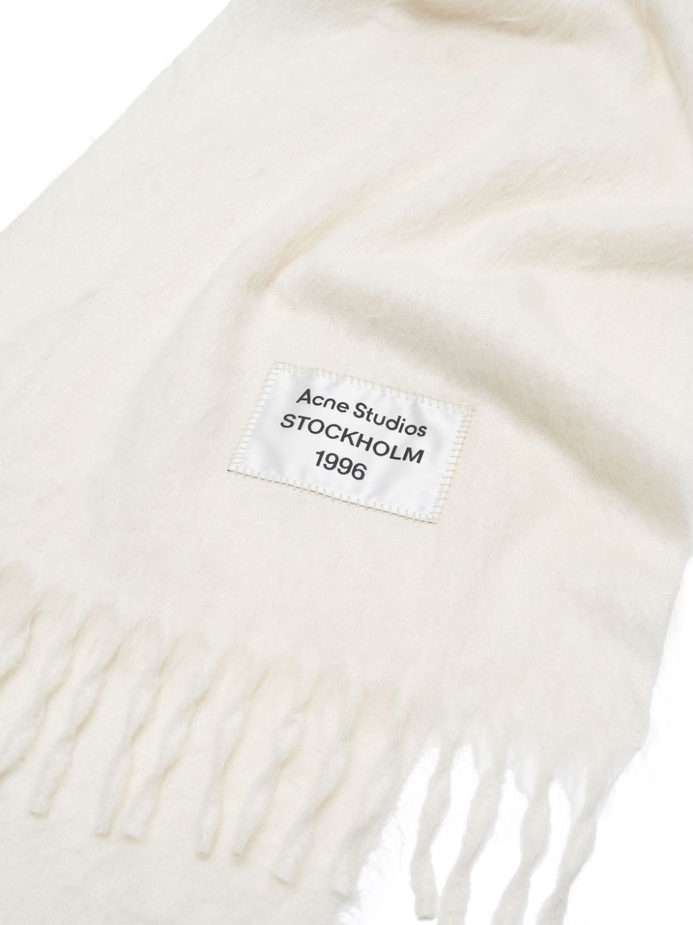 Acne Studios fringe wool scarf - Wit