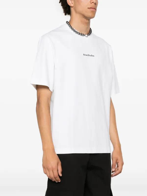 Acne Studios logo-print Cotton T-shirt | White | FARFETCH TR