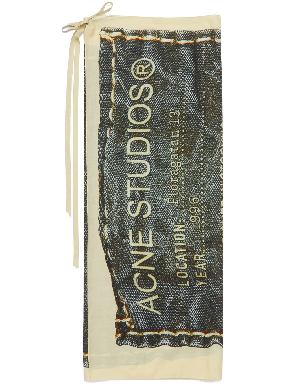 Acne Studios printed cotton scarf - Grey