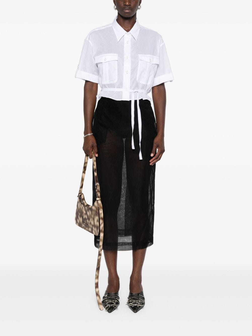 Acne Studios Cropped blouse - Wit