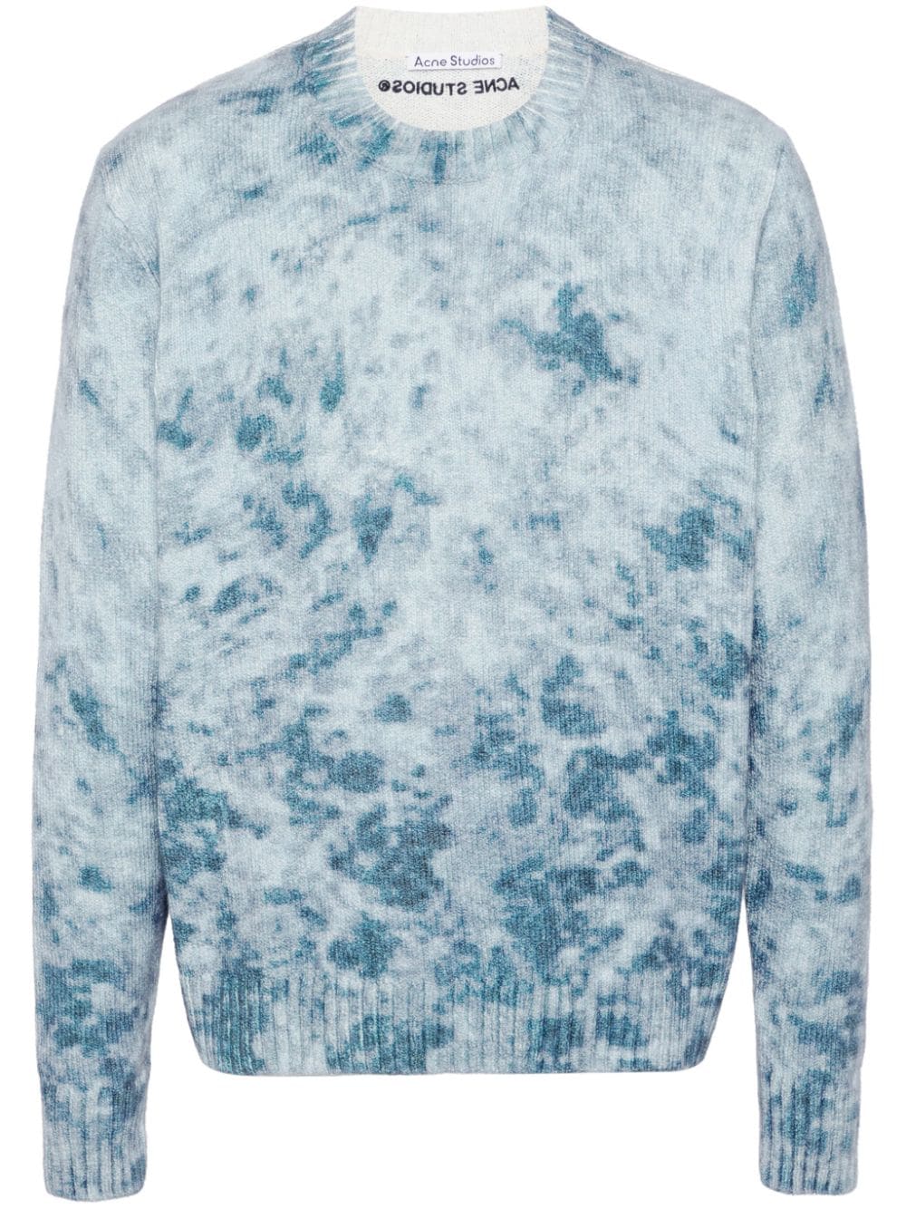 Acne Studios Abstract-print Jumper In Blue