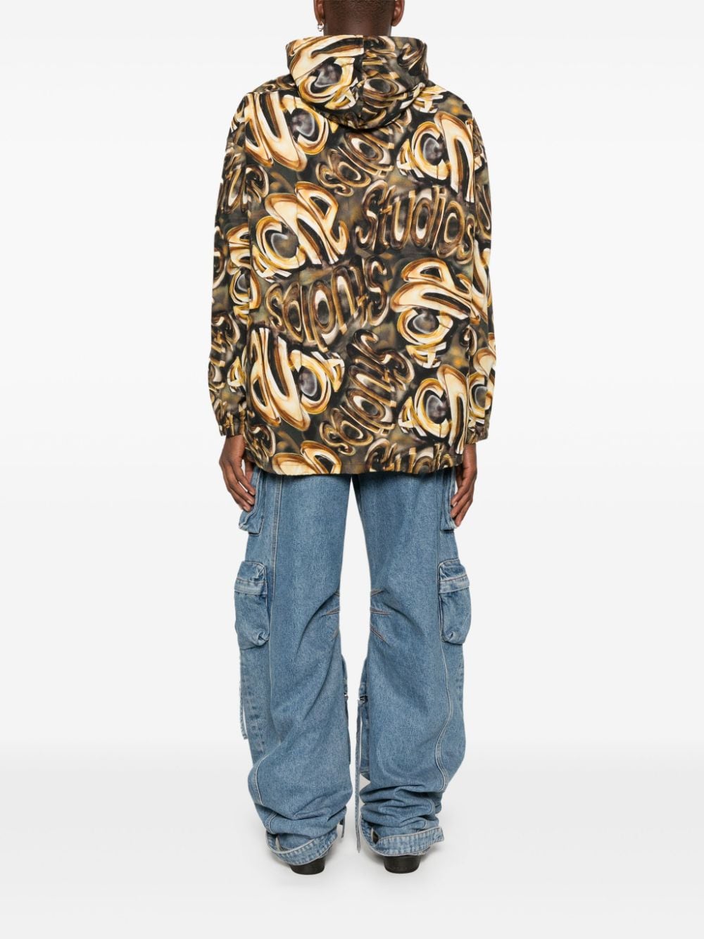 Acne Studios Jack met capuchon en logo Zwart