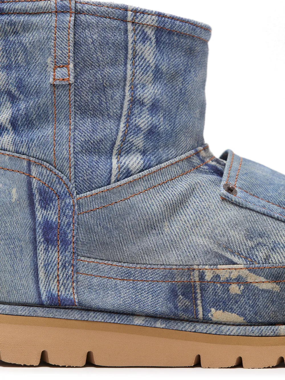 Acne Studios denim-print boots Blue