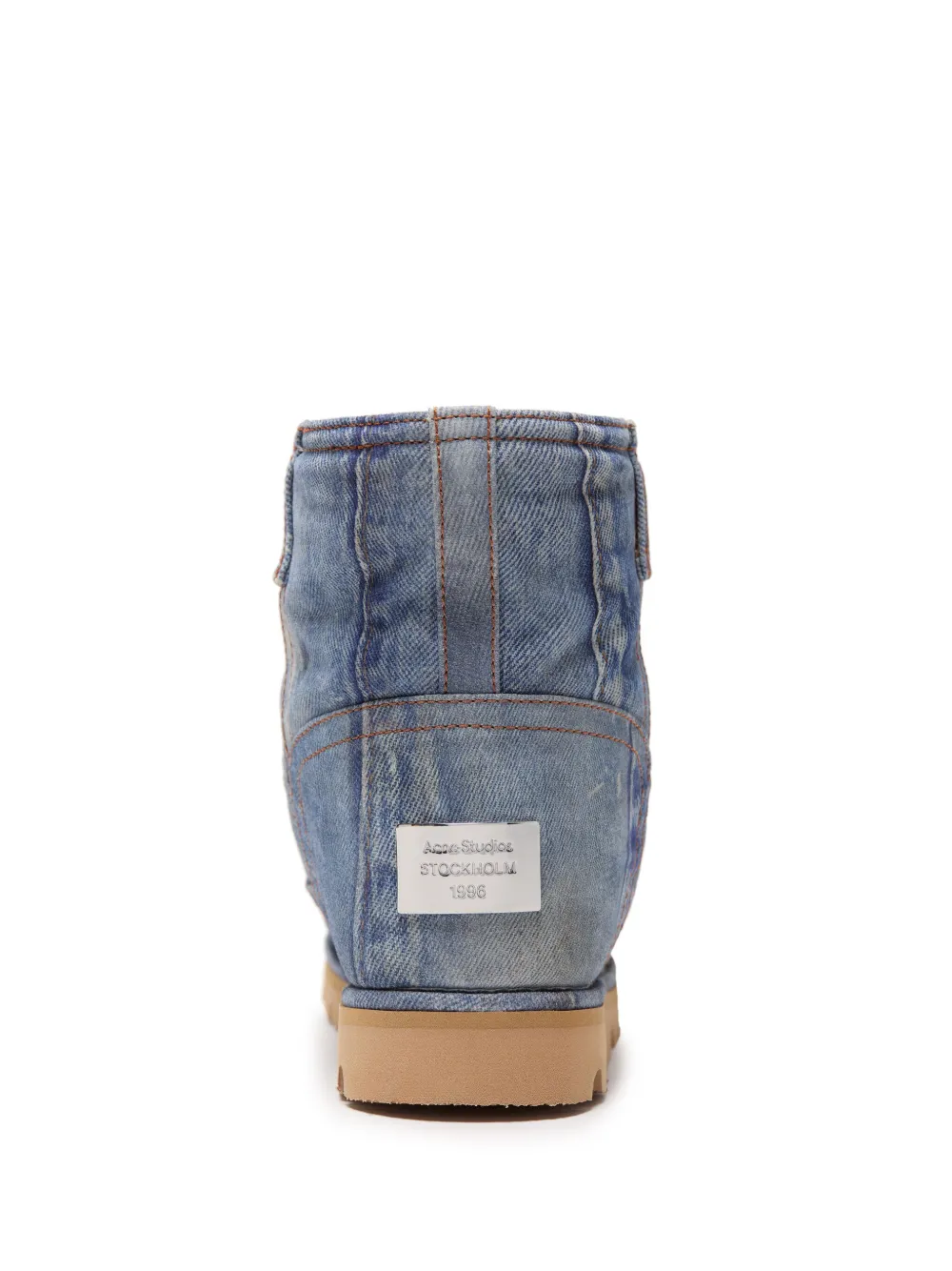Acne Studios denim-print boots Blue