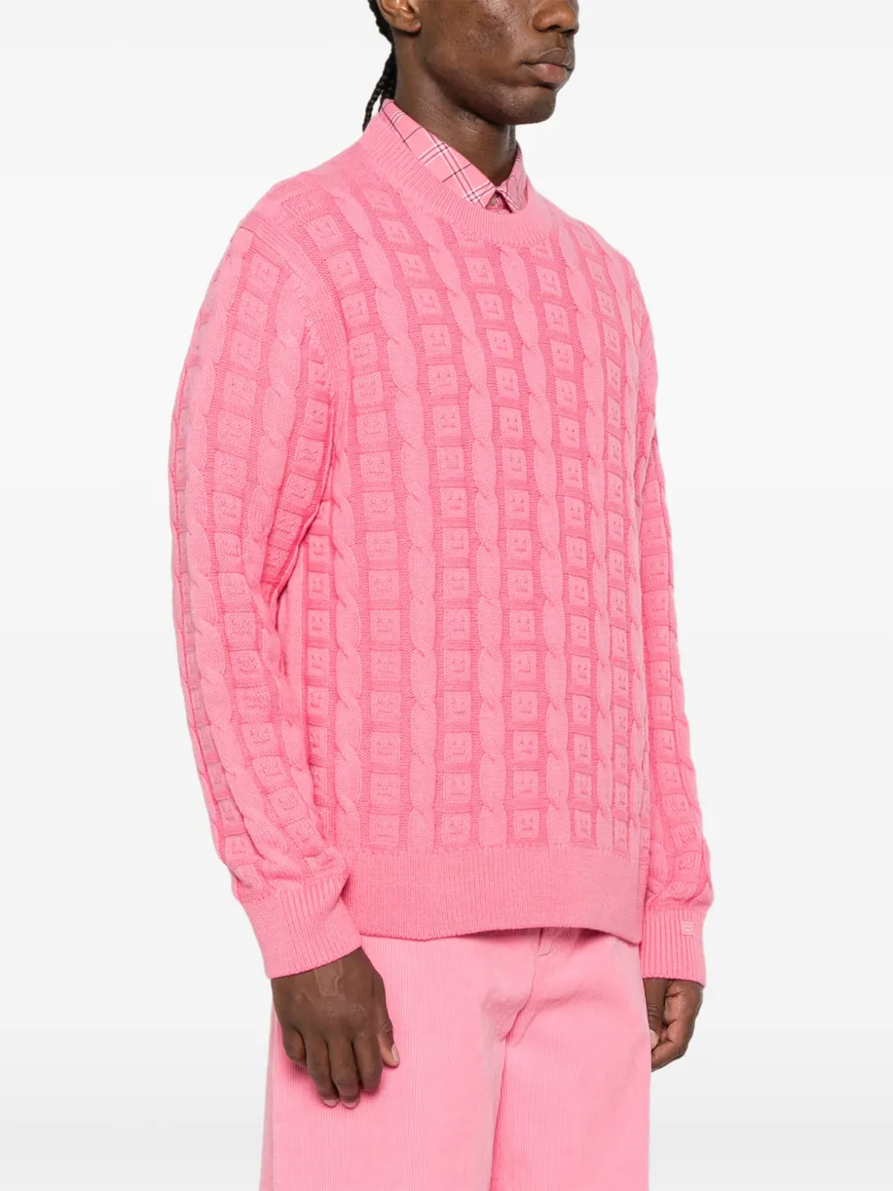 Shop Acne Studios Cable-knit Jumper In Pink