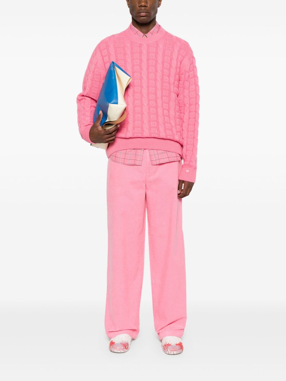 Acne Studios Kabelgebreide trui Roze