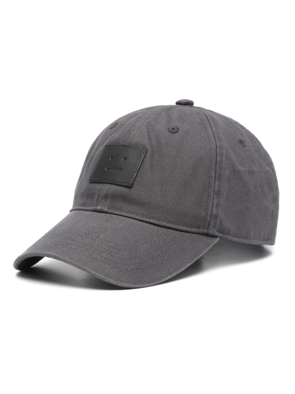 Acne Studios Face-patch Cotton Hat In Grey