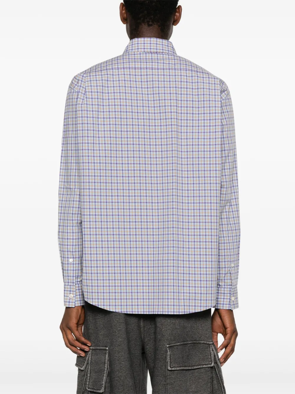 Acne Studios Geruite katoenen overhemd Blauw