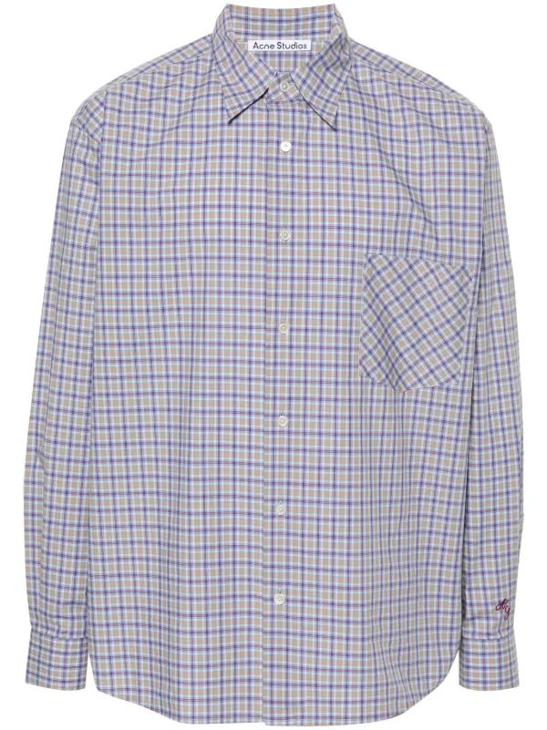 acne studios チェックシャツ Acne Studios チェック シャツ | ブルー | FARFETCH JP