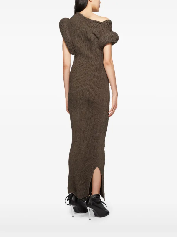 Acne Studios Asymmetric Dress | Brown | FARFETCH ID