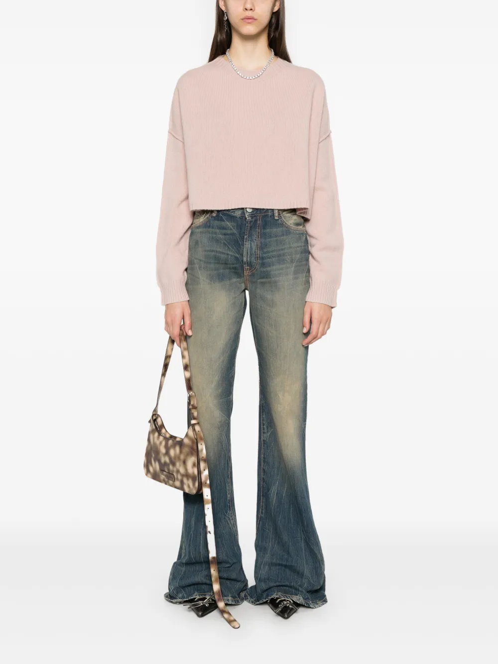 Acne Studios Trui met geborduurd logo Roze