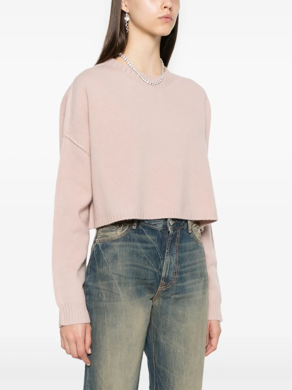 Acne Studios Trui met geborduurd logo Roze