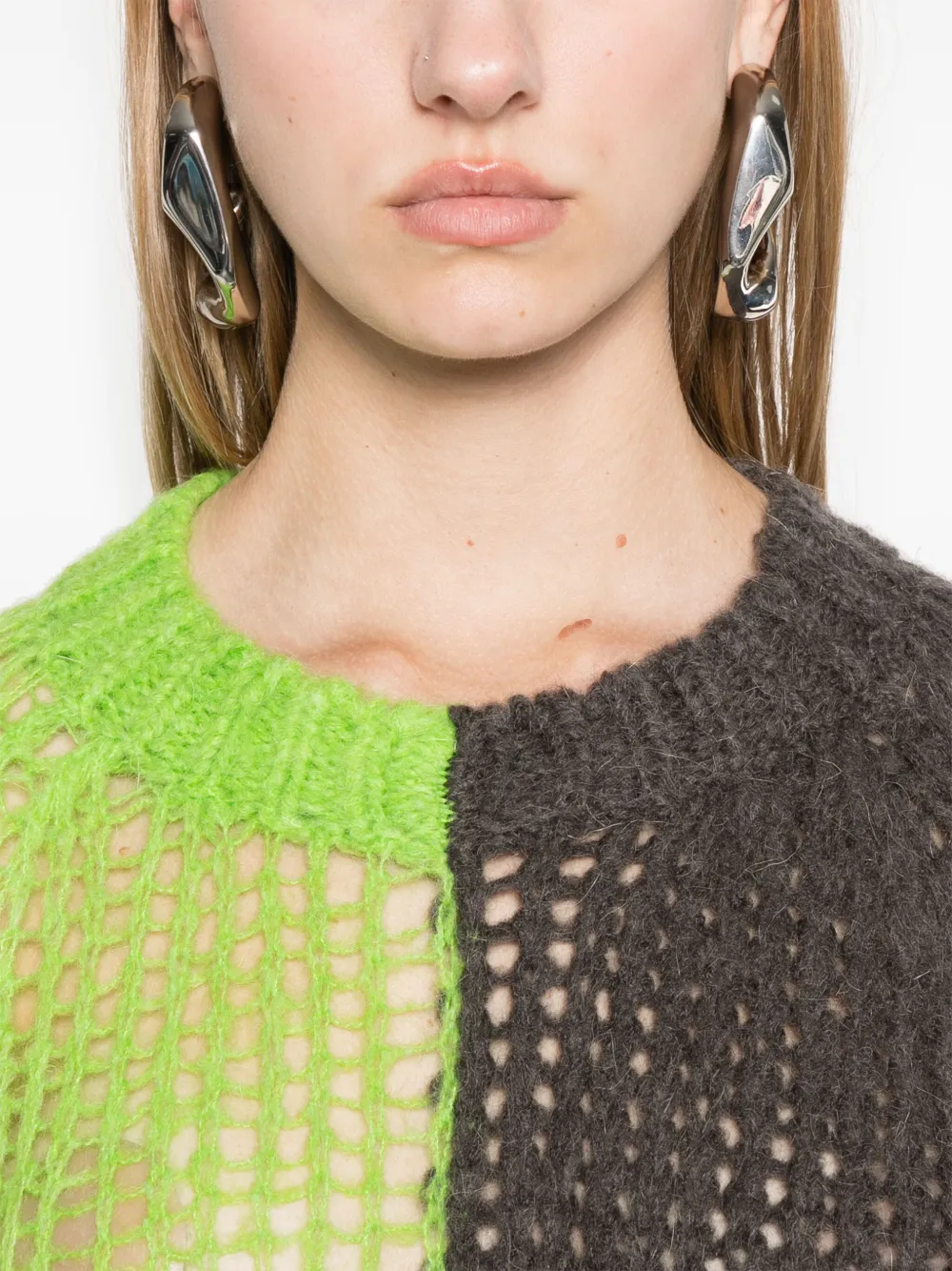 Acne Studios Check-pattern Sweater in Green, view 5