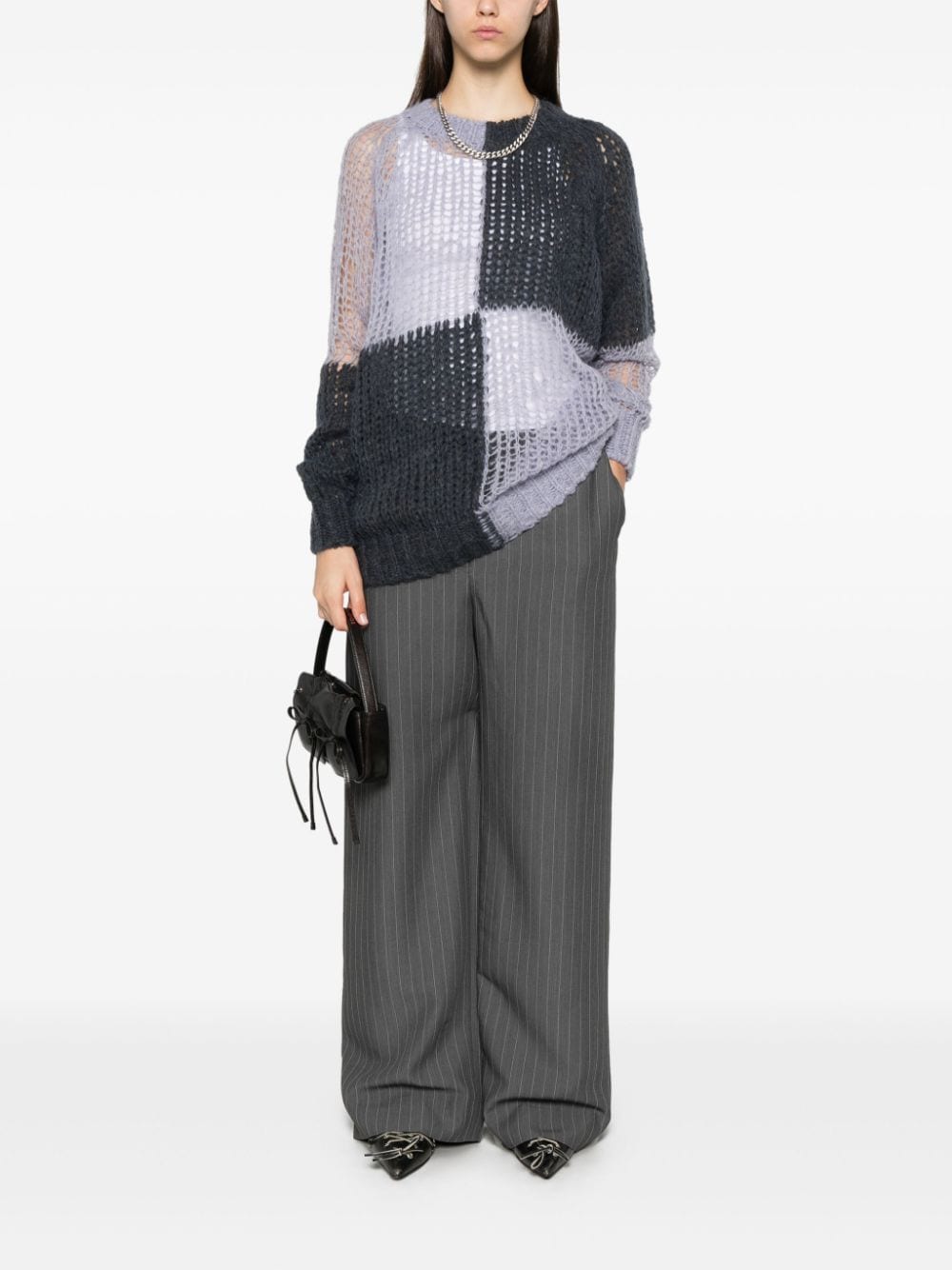 Acne Studios Trui met colourblocking - Paars