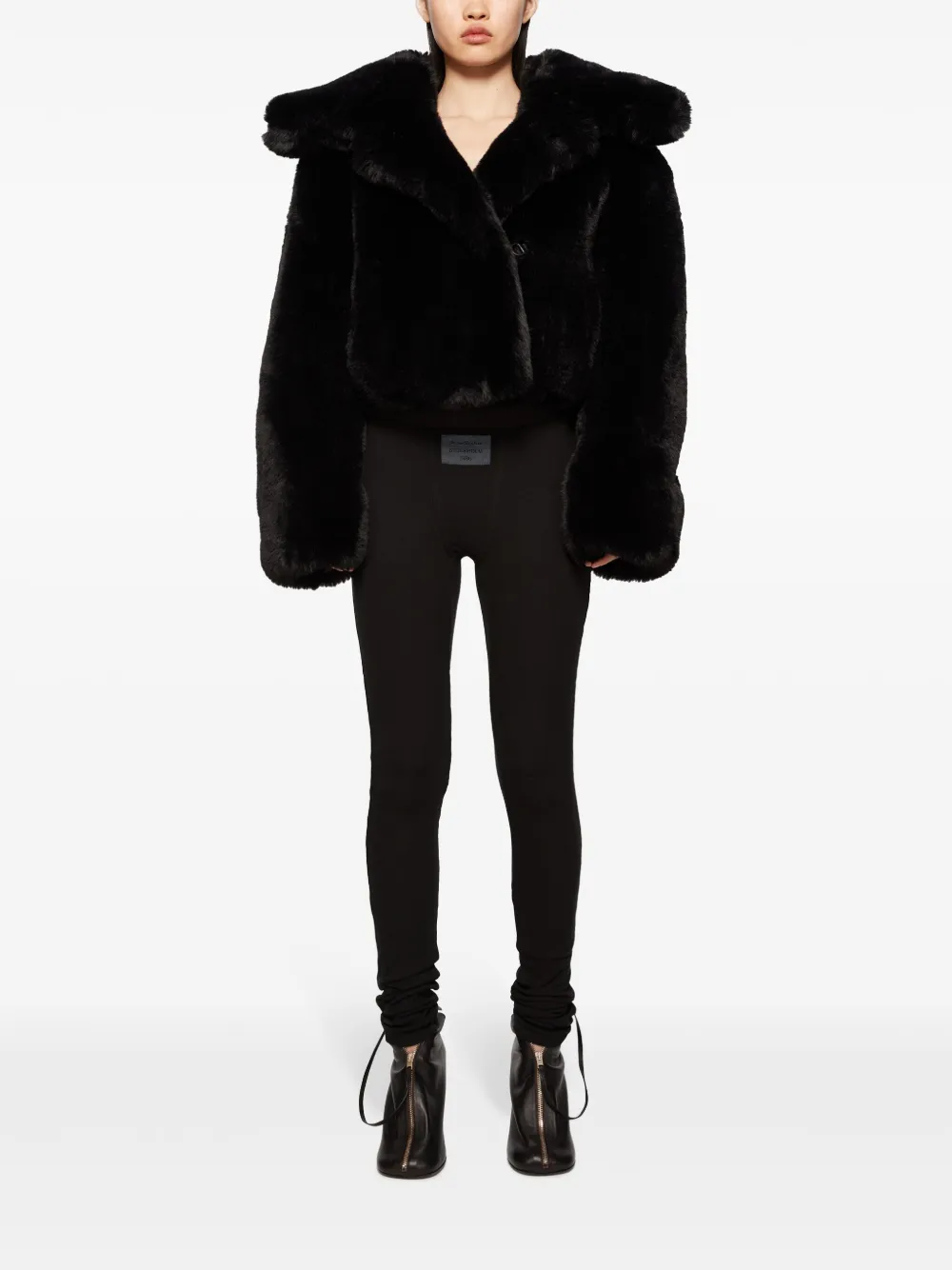 Acne Studios Legging met logo applicatie - Zwart