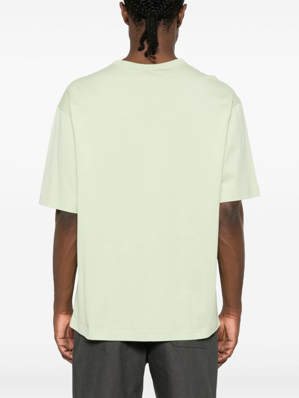 Shop Acne Studios Logo-patch Organic Cotton T-shirt In Green