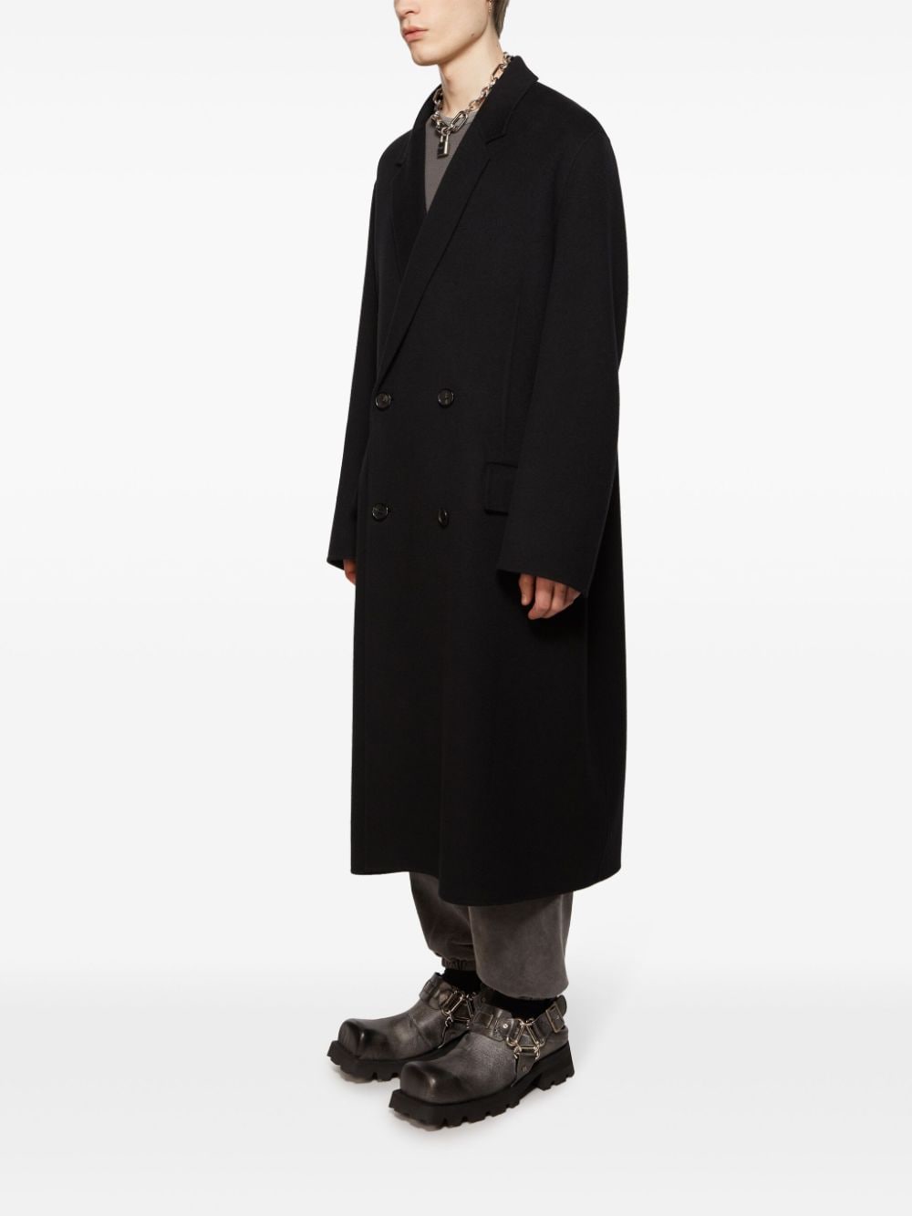 Shop Acne Studios Double-breasted Coat In Schwarz