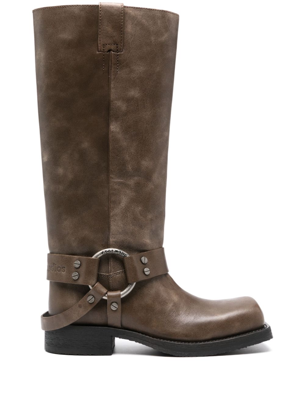 Acne Studios leather harness boots - Brown