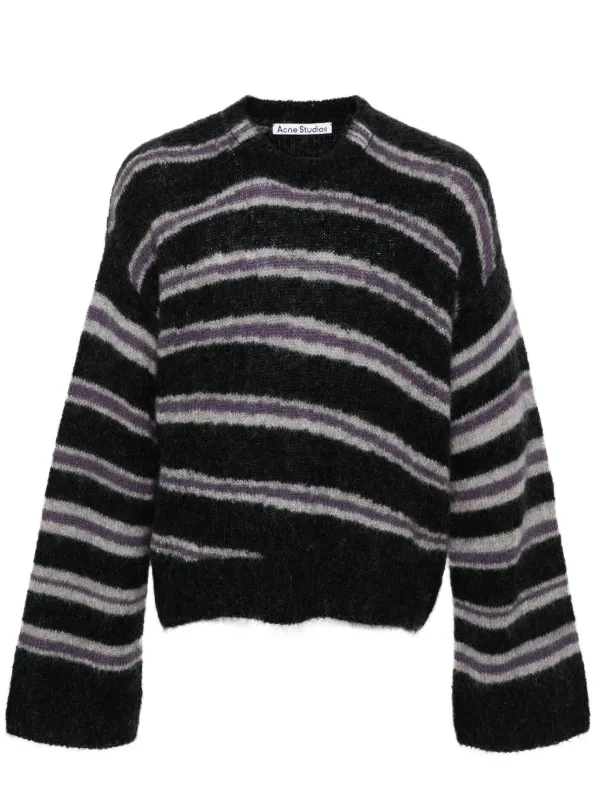 Acne Studios Spiral Strip Sweater Black FARFETCH CA