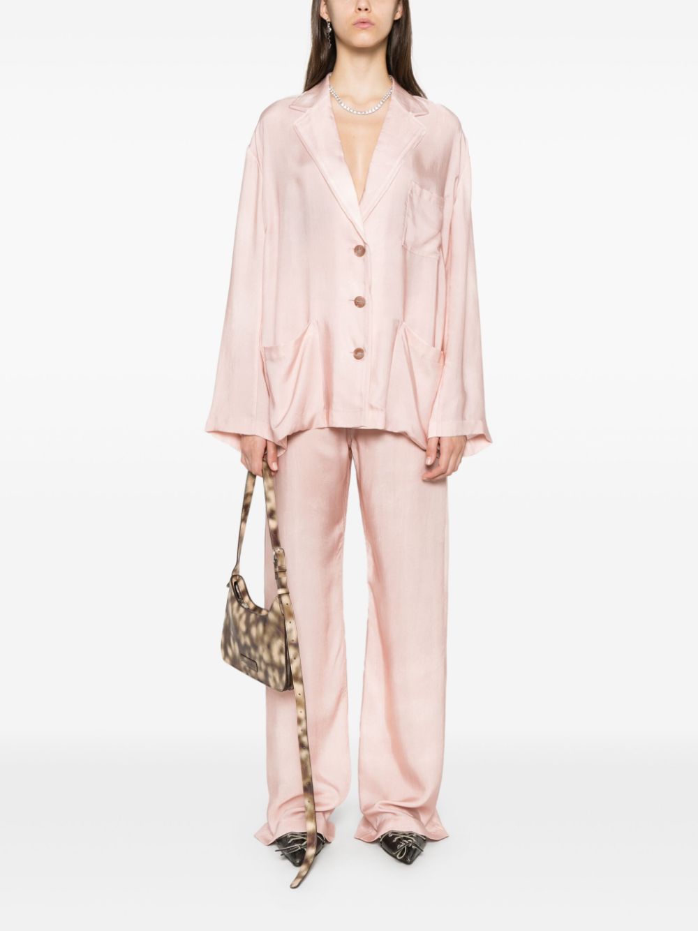 Acne Studios Blazer met enkele rij knopen - Roze