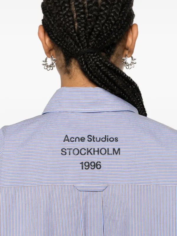 Acne Studios ストライプ クロップド シャツ | ブルー | FARFETCH JP