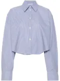 Acne Studios striped cropped cotton shirt - Blue