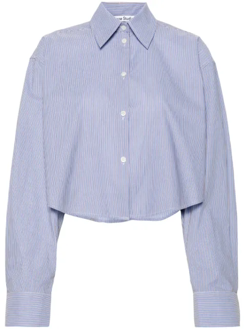 Acne Studios striped cropped cotton shirt