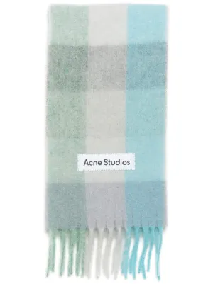 Acne Studios チェック マフラー | パープル | FARFETCH JP