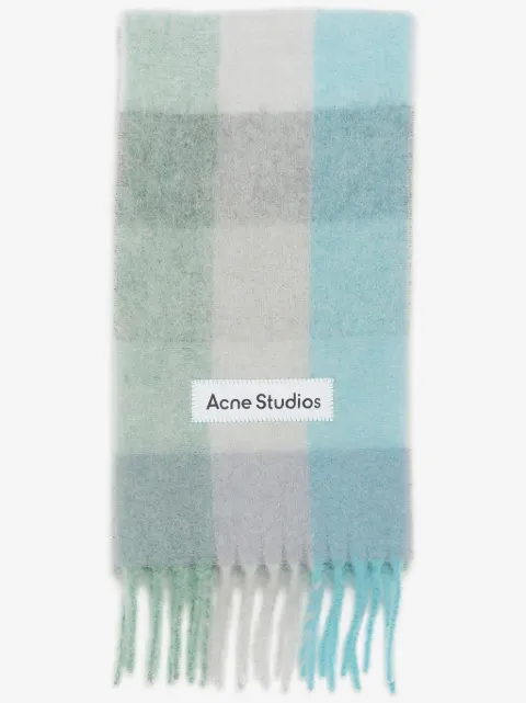 Acne Studios logo-patch checked scarf