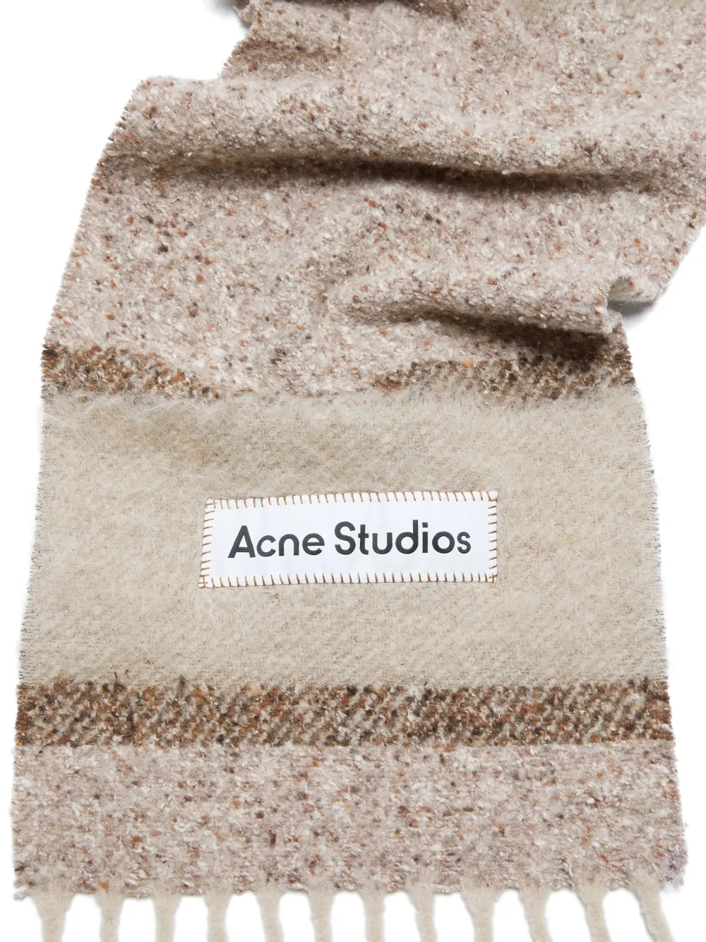 Acne Studios fringed logo scarf | Men | Image 2