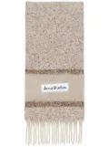 Acne Studios fringed logo scarf - Neutrals