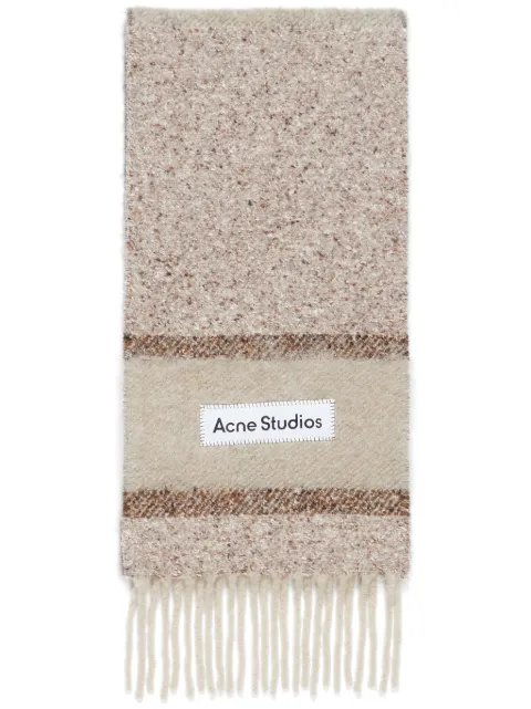 Acne Studios fringed logo scarf