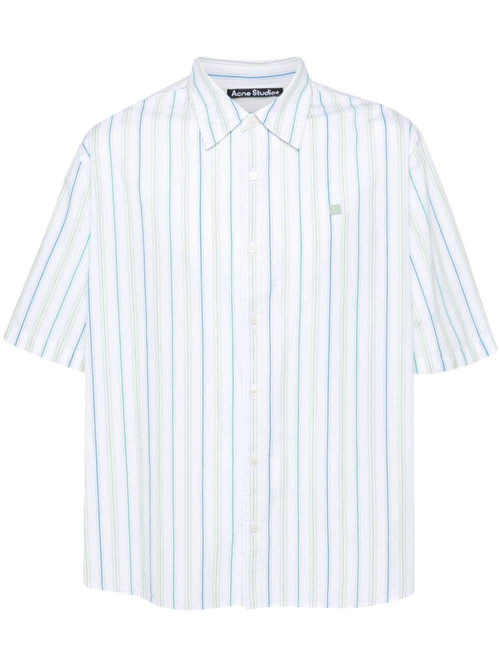 Acne Studios Striped Cotton Shirt In Blue