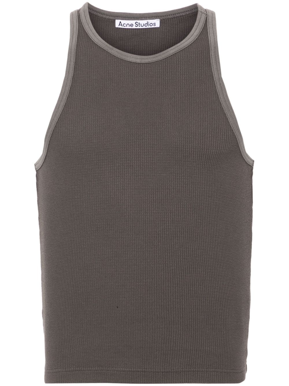 Acne Studios Waffle-knit Cotton Tank Top In Grey