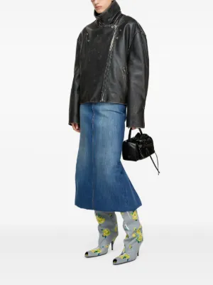 【Acne studios】レザージャケット ブラック レディース Acne Studios - Leather jacket - Black
