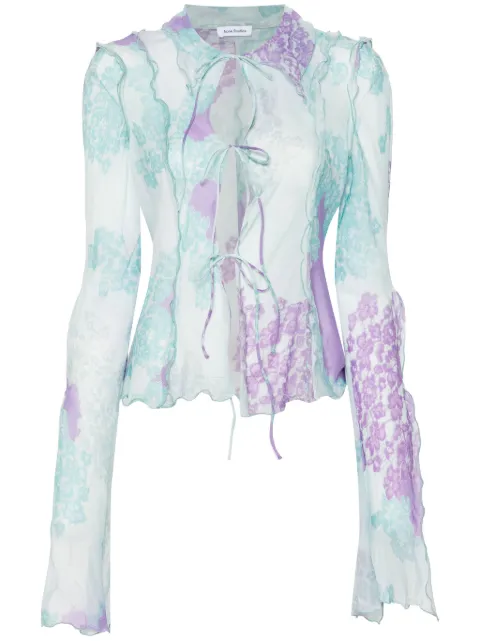 Acne Studios floral-print semi-sheer shirt 