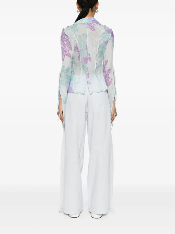 Acne Studios フローラル セミシアーシャツ | ブルー | FARFETCH JP