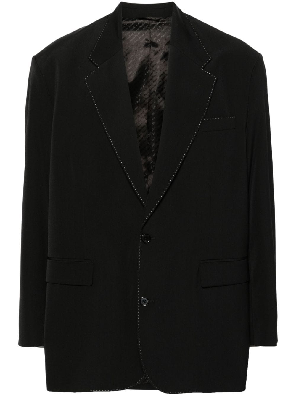 Acne Studios Contrast-stitching Blazer In Black