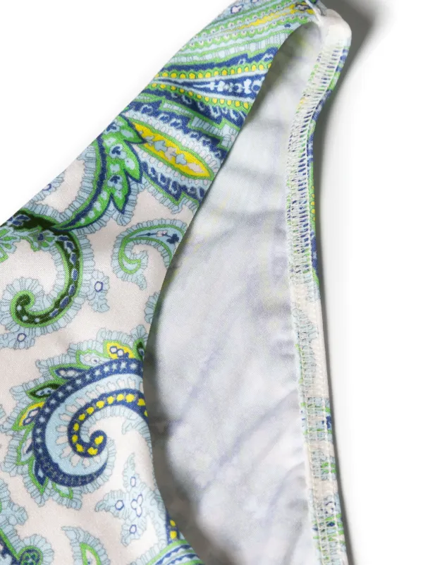 【Zimmermann】Ottie フリル ペイズリー ビキニ グリーン ZIMMERMANN Ottie Tie-Front Ruffled Paisley-Print Bikini in
