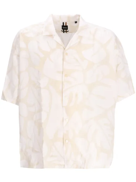 BOSS S-Drew Leaf-Print Shirt 