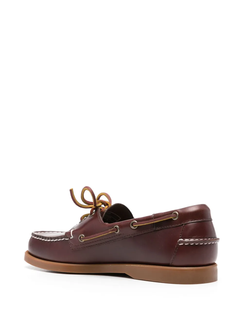 Shop Sebago Moc-stitching Leather Boat Shoes In Brown