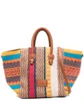 V°73 large Parrot straw tote bag - Orange