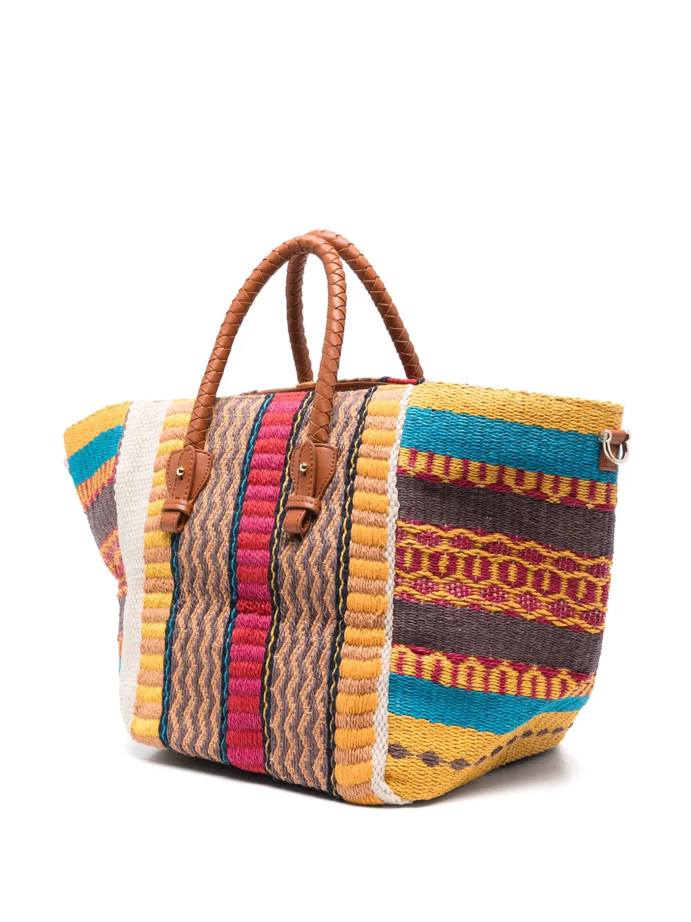 V73 Parrot Straw Tote Bag In Orange