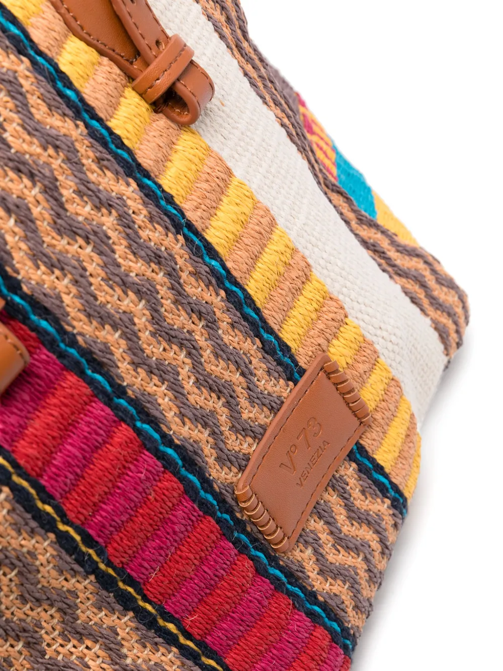 V73 Parrot Straw Tote Bag In Orange