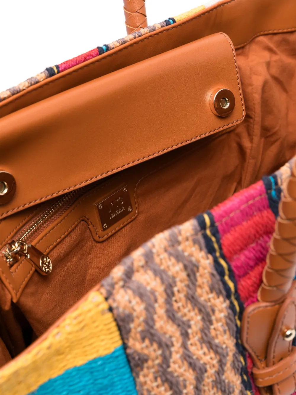V73 Parrot Straw Tote Bag In Orange