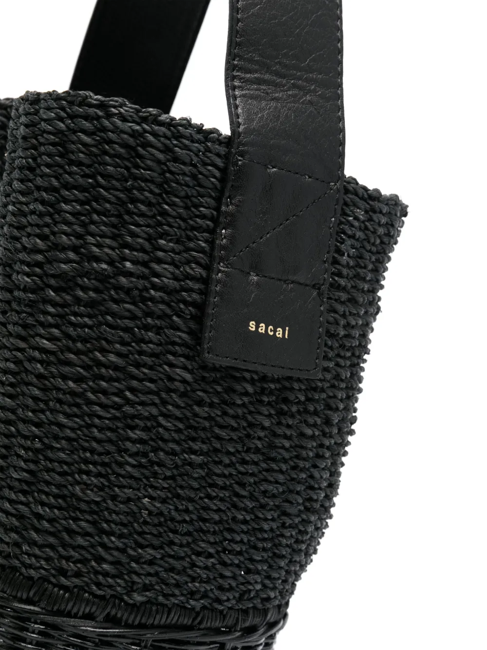 sacai Straw Basket bucket-tas Zwart