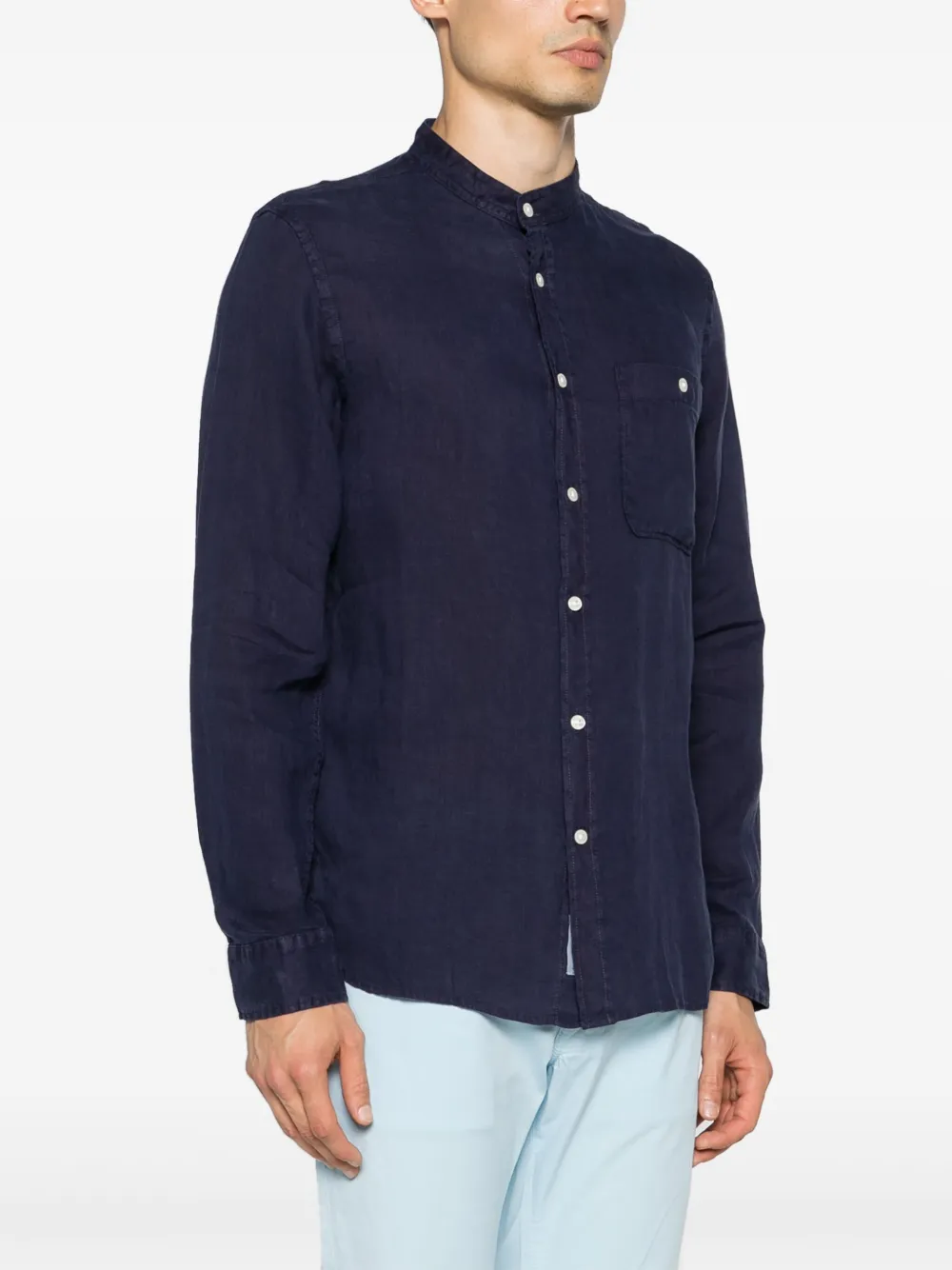 Woolrich Linnen overhemd Blauw