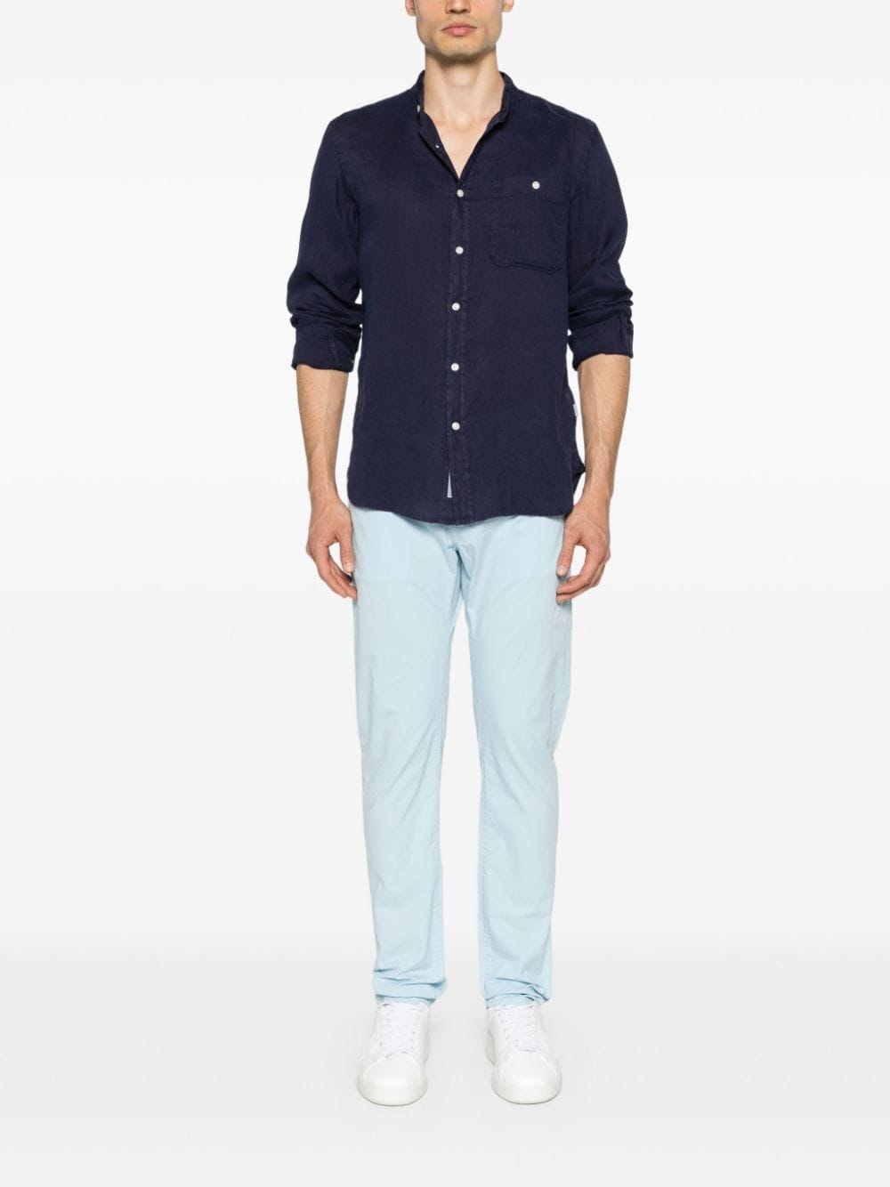 Woolrich long-sleeve linen shirt - Blauw